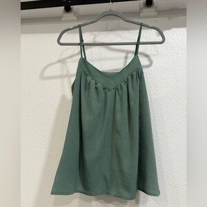 Wishlist green flowy tank. Sz large. Adjustable straps, lined. EUC